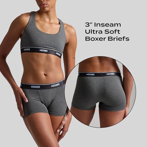 Image of Woxer Womens Boxers - Star 3 inch Boy Shorts Underwear for Women - Boxer Briefs