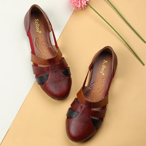 Image of SELBRO round toe Flat fashionable womens & girls sandals for casual and formal wear SND-12