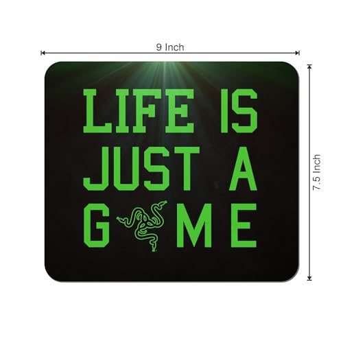 Image of My Print Shop Life is Just A Game Printed Mouse Pad for Laptop & Desktop | Non-Slip Rubber Base | Smooth Surface for Gaming & Office Use | Stylish Black Green Gamer Mouse Mat
