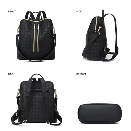 Image of Backpacks for Women Fashion PU Leather Bag Multipurpose Design Convertible Satchel Bag Travel Backpack Handbag and Purse 2Pcs