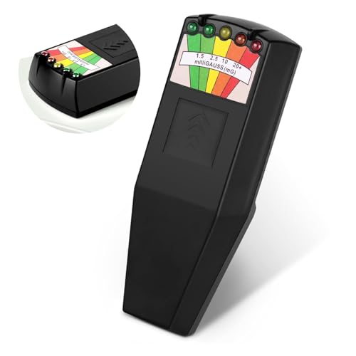 JahyShow Emf Meter Ghost Hunting: Emf Meter Radiation Detector for EF RF MF - Handheld Emf Detector or Home and Office Emf Inspections, Black