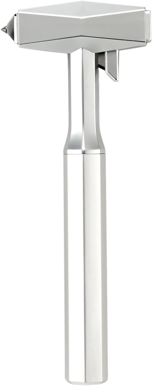 2-in-1 Car Safety Hammer and Seatbelt Cutter Shatters Double-Layer Laminated Glass, All-Metal Tesla-Inspired Design for Cars, Trucks, SUVs, Silver
