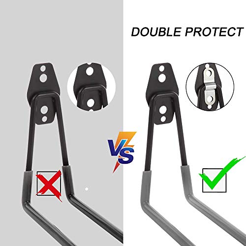 Phunaya Garage Wall Hooks,Add Steel Reinforced Piece,Double Heavy Duty Storage Hangers For Organizing Ladder,Bike,Hoses,Garden Tool.(4 Set*7.5") #TOP2