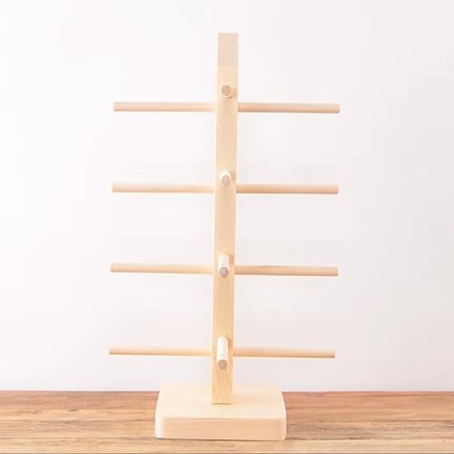 Miniatura 7 de TANG SONG Soporte de exhibición de vidrio de madera maciza Soporte de exhibición de gafas de sol Estante de exhibición de vidrio de madera doble