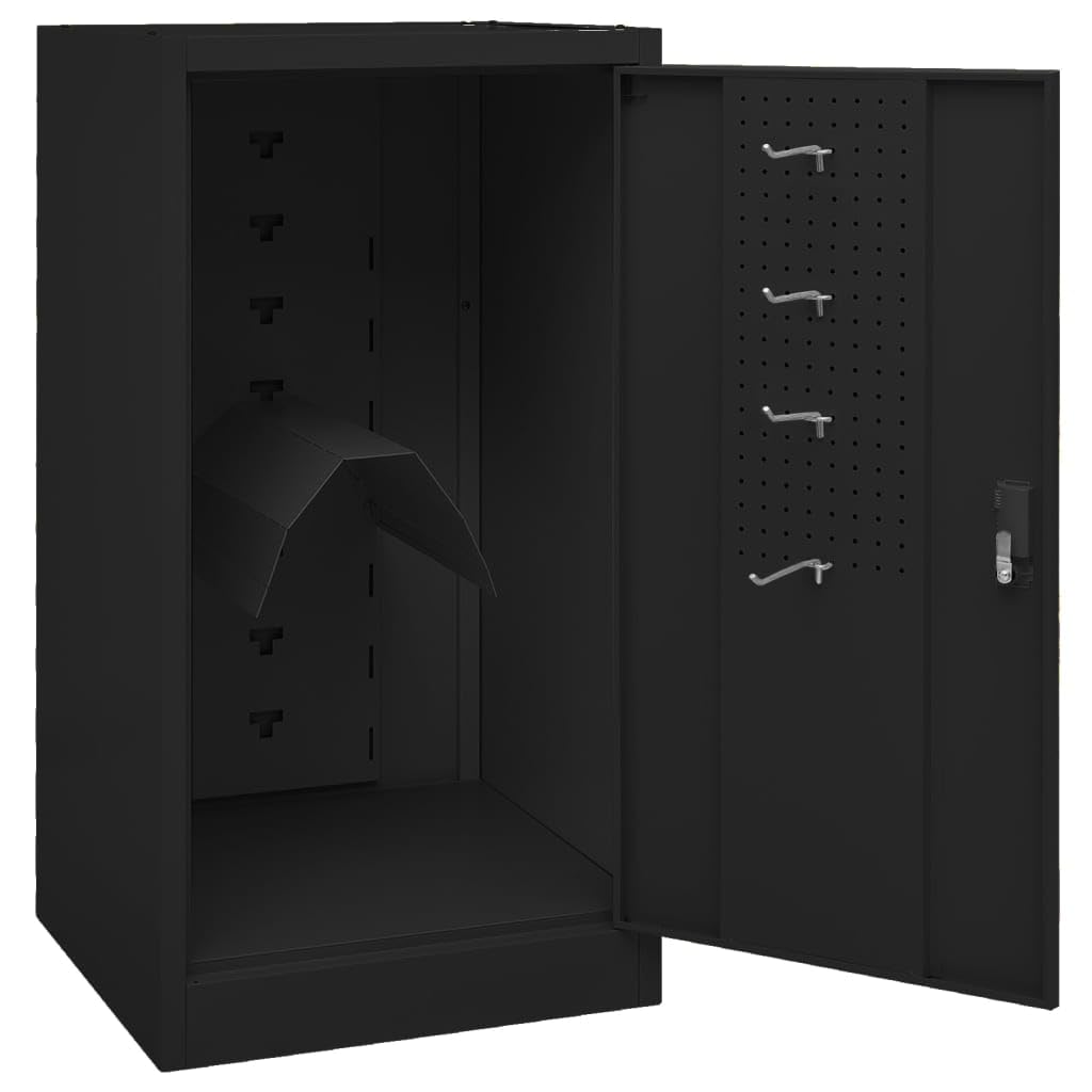 Genérico Armario para sillas de Montar Acero Negro 53x53x105 cm,Soportes para sillas de montar-339605