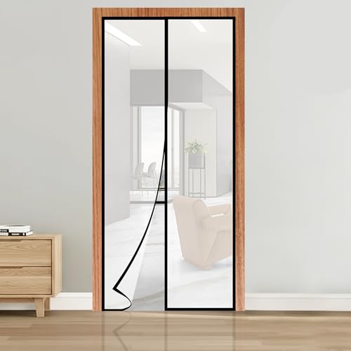 Image of Classic Mosquito Net AC Curtain Magnetic Customizable Thermal Insulated Screen| Medium Size| Maximum Width Upto-100cm| Maximum Height Upto-240cm| Privacy & Dust Shield| Comes with Hook & Loop Tape