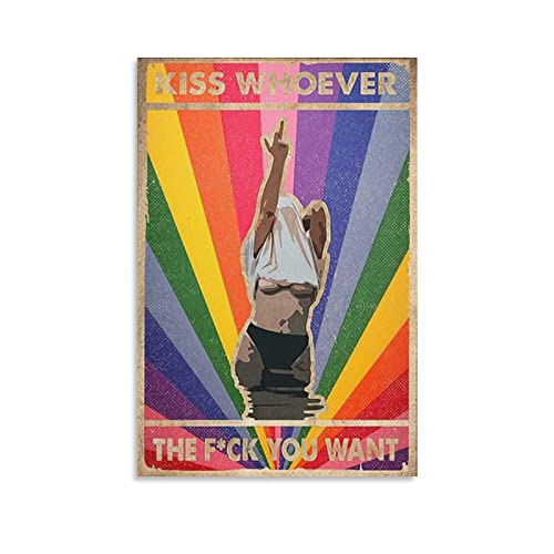 RONGSHI LGBTQ Rainbow Pride Whoever You Want Poster Kunstposter Leinwand Malerei Dekor Wanddruck Foto Zuhause Moderne dekorative Poster 20 x 30 cm