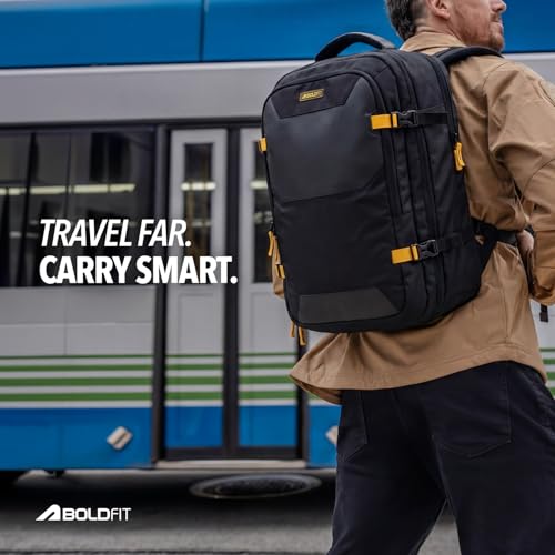 Image of Boldfit Laptop Backpack for Men & Women Premium Stylish Bags Ideal College Bag, Office Backpack & Travel Bag Water-Resistant with Bottle Holder