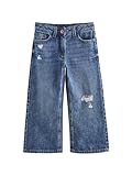 Normale, verstellbare Taille NEXT Mädchen Weit geschnittene Jeans Dark Wash 128