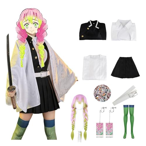 Anime Demonio Kanroji Mitsuri Disfraz De Cosplay Kimetsu Conjunto De Kimono Adulto Niños Halloween Fiesta De Carnaval, M