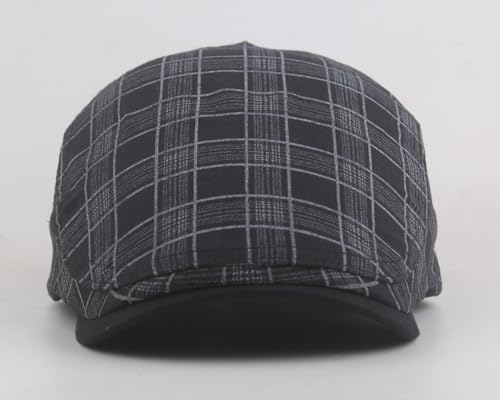 Image of Quanhaigou Men's Cotton Flat Ivy Gatsby Newsboy Driving Hat Adjustable Irish Cabbie Ivy Driving Hunting Cap