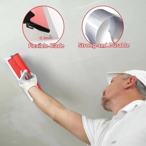 Miniatura 6 de Espátula Emplastecer, 40 Cm Llana Para Alisar Paredes Acero Inoxidable, Herramientas Pladur Para Enlucido De Paredes Y Techo, Espátula Pladur De 0,3 Mm De Grosor