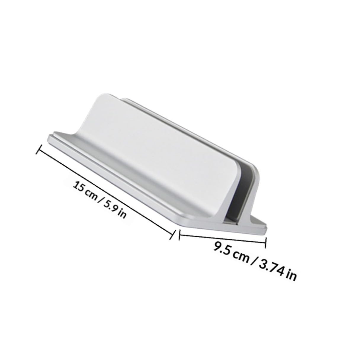 SHERCHPRY Soporte Vertical Ajustable para Portátil de Aleación de Aluminio Plateado, Base de Escritorio Ventilada para Computadora Portátil, Soporte Ergonómico Protección Anti-rayaduras