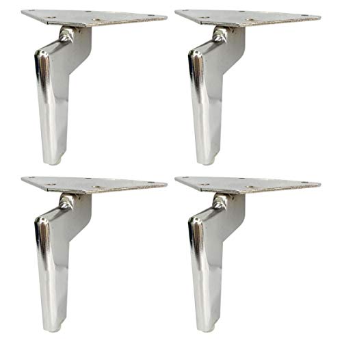 Pieds de Meuble Simples en métal laqué Noir, Accessoires de Meuble antidérapants en Acier chromé, Pieds de canapé/Pieds de Meuble de 12 cm de Hauteur