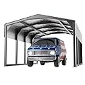 Metal Carport 12x20ft Heavy-Duty | Military-Grade Reinforced Garage Kits with Steel Roof & Hurricane | 550lbs/Sq.Ft Snow/RV/Camper/Truck/Tractor Shelter