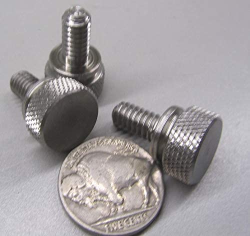 Stainless Steel Flared Knurled Thumb Screws FT 1/4"-20 x .500 Length, 3 Pack