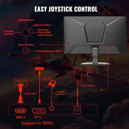 undefined SANSUI 24 Inch Gaming Monitor 180Hz 1Ms FreeSync HDR 110% sRGB FHD 1080P Computer Monitor HDMI DP Ports Eye Care Frameless VESA Mount Cable Management (ES-G24F4L, HDMI Cable Included) の商品画像 6