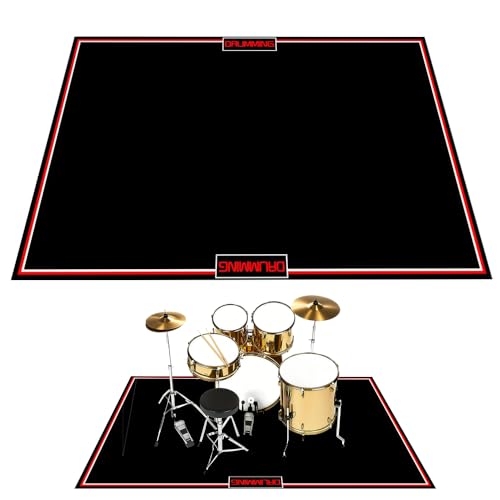 Drumming Drum Rug Mat, 4x6ft Drum Carpet Non Slip, Floor Protection for Electric Drum Set, Bass...