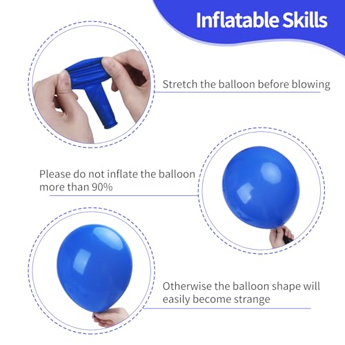Image of RUBFAC 129pcs Dark Blue Balloons Different Sizes 18 12 10 5 Inch for Garland Arch for Birthday Gender Reveal Baby Shower Graduation Party Decoration