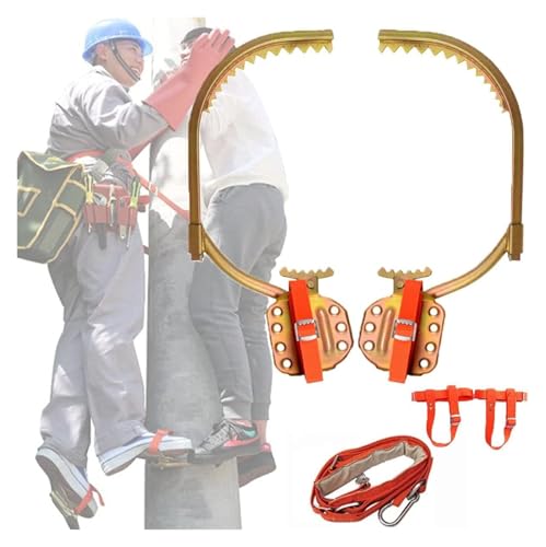 YHJCMBWLBBSH Tree Climbing Spikes, Tree Climbing Gear, Tree Climbing Gear,Pole Climbing Spikes Adjustable Climbing Tree Shoes Non-Slip Pedal(400Model)