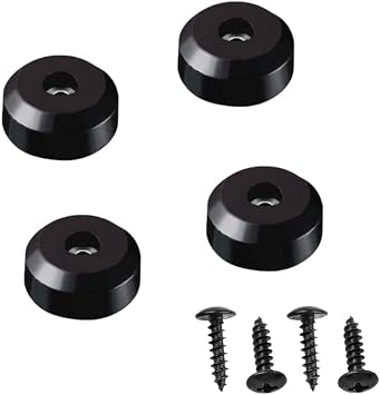 Speaker Isolation Feet 4-Pack Anti-Vibration Rubber Pads with Metal Core for Subwoofer, Turntable, Amplifier & AV Receiver | Screw-On, 35 Shore, 24 lbs, Non-Slip