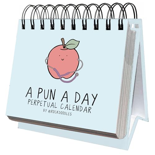Rockdoodles Perpetual Daily Pun Calendar | 365 Hilarious Puns for Home or Office Wordplay to Brighten Amuse and Entertain Every Day of the Year | Great Gift for Pun Lovers Coworkers & Friends
