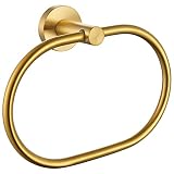 Towel Ring Brushed Gold, Suyar SUS304 Stainless Steel Towel Holder, Hand Towel Rack for Bathroom, Wa