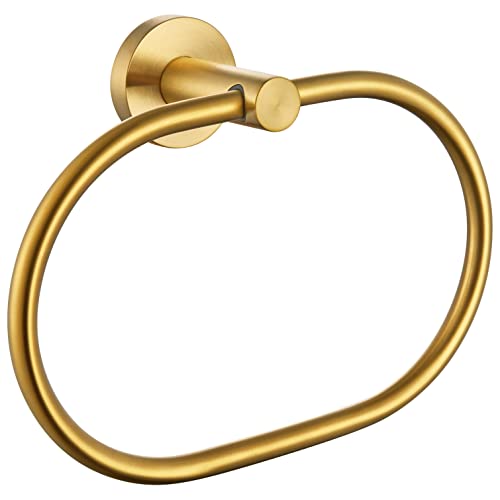 Towel Ring Brushed Gold, Suyar Sus304 Stainless Steel Towel Holder, Hand Towel Rack For Bathroom, Wall Mounted #TOP4