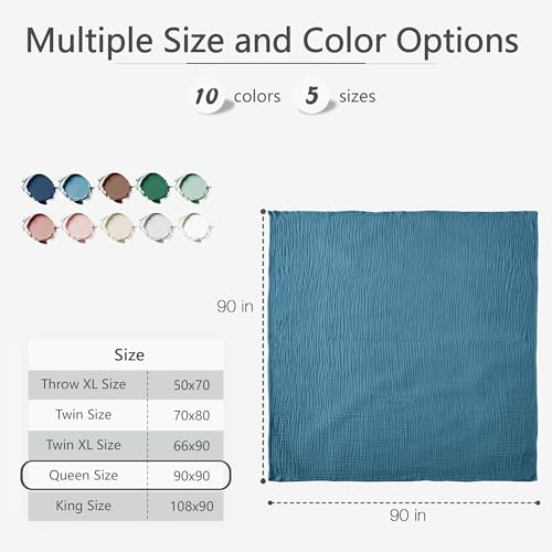 Carriediosa 100% Cotton Muslin Throw Blanket 90 x 90 Summer Gauze for Adult by Carriediosa - Used condition - Image 9