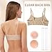 iMuchic Clear Straps Dance Bra for Girls, 8-16 Years Training Ballet Gymnastics Sports Seamless Bralette with Silicone Covers