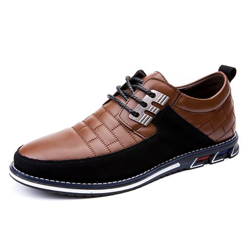 Image of Mens Business Casual Loafers Shoes for Male Lace-up Stylish Work Office Working Oxfords