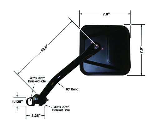Cipa 44700 Jeep Cj Oe Style Black Manual Replacement Driver Side Mirror #TOP5