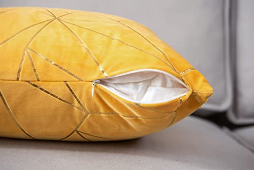 Yongliu Pack Of 2 Cushion Cases Throw Pillow Covers Modern Shining Gilding Geometric Pattern (Lemon Yellow, 18“X18”) #TOP4