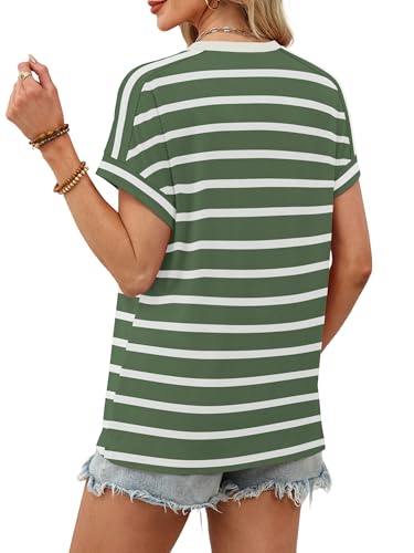 Image of WIHOLL Womens Tops Short Sleeve Shirts Summer Outfits 2026 Spring Dressy Casual Clothes Clothing