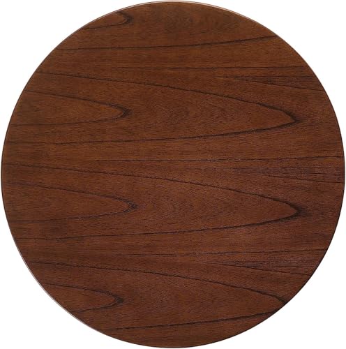 Image of WOODSOME Solid Wood Round Side Table | Modern Wooden End Table for Living Room, Bedroom & Balcony | Coffee Table with Sturdy Legs | 46 cm Diameter x 45 cm Height
