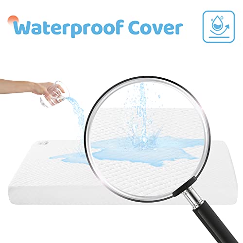 Foambesty® Waterproof Pack N Play Mattresses (38''X26''X3''), Fitted Pack And Play Mattress Pad, Dual Sided Soft Mini Crib Mattress For Baby & Toddlers, Travel Playard Pad, Includes Carry Strap #TOP4