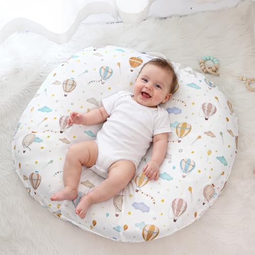 Image of DILIMI Newborn Lounger Cover, Ultra Soft Comfortable Lounger Slipcover Removable Cover for Infant Lounger Pillow, Hot Air Balloon (Pillow Not Included)