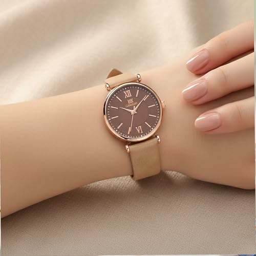 Image of IIK COLLECTION Watches for Women Round Dial |Analogue Quartz Movemnet Ladies Watch|Long Battery Life|Leather Bracelet Strap|Buckle Lock Clasp Safety Watches for Girls