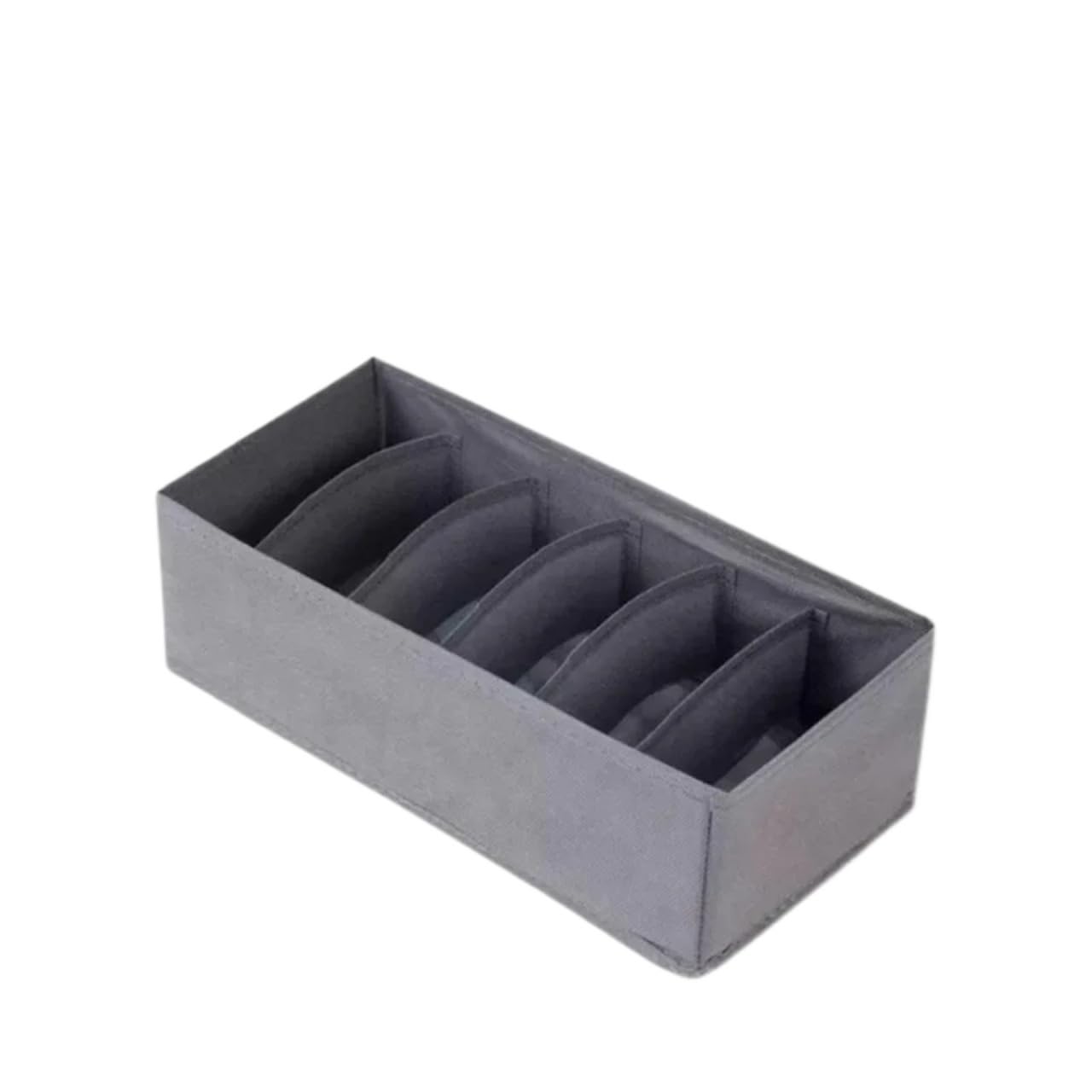 LADFRTYU Sock Storage Box Drawer Underwear Storage Organizer Socks And Bra Pants Box Cabinet For Clothes Ties Wardrobe(6grid-grey)