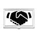 Shake Hands Gesture Outline Pattern Business Card Holder Case Pocket Box Wallet