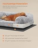 Feandrea FluffyHug Hundebett, Hundekissen Größe M, Hundematte für Miniaturhunde, kleine Hunde, Hundesofa Noppenschaumstoff, Bezug abnehmbar und waschbar, 76 x 58 x 16 cm, Ombré-Grau PGW231G01V1