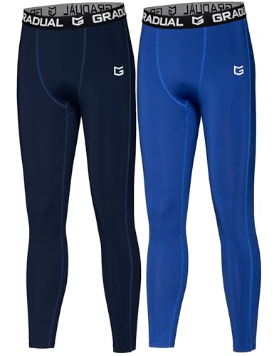 G Gradual G Gradual Boys Compression Leggings Youth Thermal Fleece Tights Base Layer