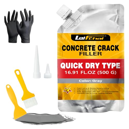 Concrete Crack Filler Cement Crack Filler Waterproof Repair Sealant Quick-Drying Sealing AdhesiveSelf-Leveling Multipurpose Durable Filler for Driveway Sidewalk & Crack Repair (1 Pack - 1.1LB)