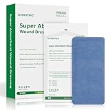 Super Absorbent Dressing for Wound Care 4" x 8" Individual Sterile Pack of 10 Nonstick Soft Surgical Gauze Pad Waterproof Wound Dressing Bandage for Heavily Exuding Wound Care