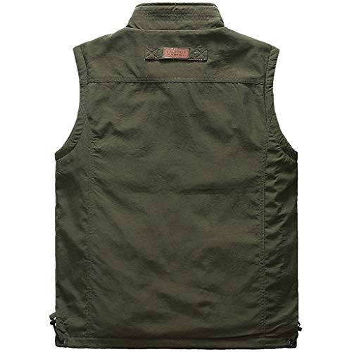 Chaleco multibolsillo verde XL con dobladillo elástico transpirable de verano 4