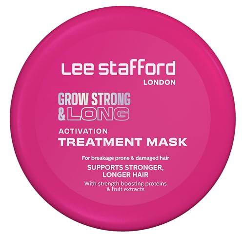 Lee Stafford Hair Growth Mask | Grow Strong & Long Collection - Best Nourishing Treatment for Damaged, Dry Hair, Deep Conditioner Repair Cream, Pack with Thickening Proteins, 200 ml