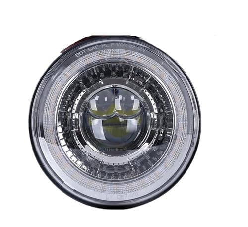 KRALPOTIX Kompatibel mit Harley-Motorradlicht, 7-Zoll-LED-Projektor, Moto-Scheinwerfer + 4 1/2 Nebelscheinwerfer + Halterung, kompatibel mit Davidson Electra Glide FatBoy(1 pcs balck headlamp)