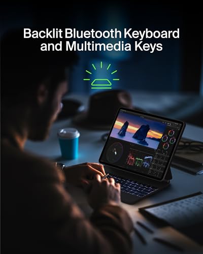 Image of Belkin Pro Keyboard Case w /Magnetic Stand, Backlit Bluetooth Keyboard, Multi-Gesture Controls, Magnetic Apple Pencil Storage Compatibility, & Multimedia Keys for iPad Pro 12.9 inch & iPad Air 13 inch - Black