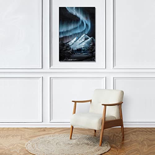 Image of RANGOLI 100% Cotton Stretched Canvas Painting 400 GSM, Framed Snow Mountains Canvas Abstract Wall Art for Living Room, 3D Paintings for Wall Decor (24 x 36 Inch With Frame)