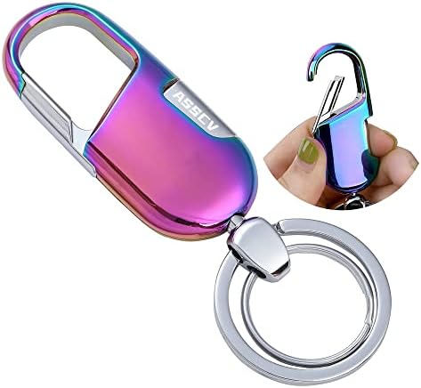 ASSCV Key Chain with (2 Extra Key Rings and Gift Box) Heavy Duty Car Keychain for Men and Women